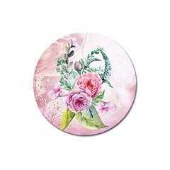 Flowers And Leaves In Soft Purple Colors Magnet 3  (round) by FantasyWorld7