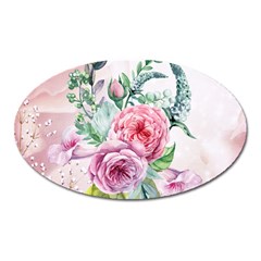 Flowers And Leaves In Soft Purple Colors Oval Magnet by FantasyWorld7