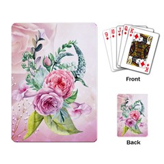 Flowers And Leaves In Soft Purple Colors Playing Card by FantasyWorld7