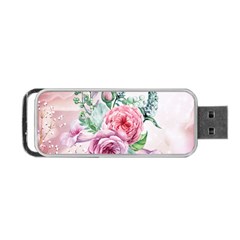 Flowers And Leaves In Soft Purple Colors Portable Usb Flash (one Side) by FantasyWorld7