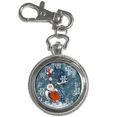 Funny Santa Claus With Snowman Key Chain Watches by FantasyWorld7