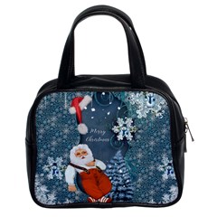 Funny Santa Claus With Snowman Classic Handbags (2 Sides) by FantasyWorld7