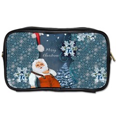 Funny Santa Claus With Snowman Toiletries Bags by FantasyWorld7