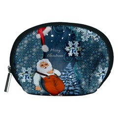 Funny Santa Claus With Snowman Accessory Pouches (medium)  by FantasyWorld7