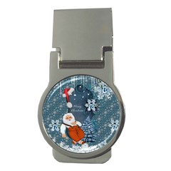 Funny Santa Claus With Snowman Money Clips (round)  by FantasyWorld7