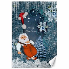 Funny Santa Claus With Snowman Canvas 24  X 36  by FantasyWorld7