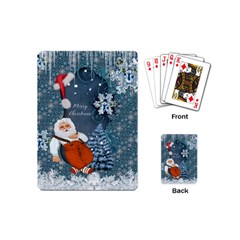 Funny Santa Claus With Snowman Playing Cards (mini)  by FantasyWorld7