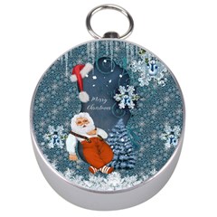 Funny Santa Claus With Snowman Silver Compasses by FantasyWorld7