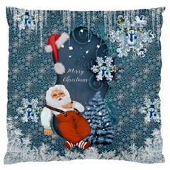 Funny Santa Claus With Snowman Standard Flano Cushion Case (one Side) by FantasyWorld7