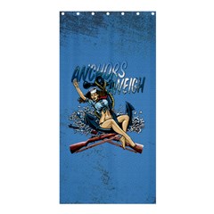 Navy Anchor s Aweigh Pinup Girl Shower Curtain 36  X 72  (stall)  by Bigfootshirtshop