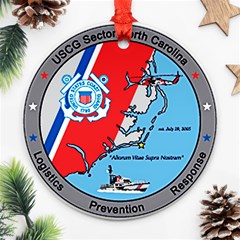 Coast Guard Sector North Carolina  Round Ornament (two Sides) by Bigfootshirtshop