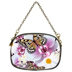 Butterflies With White And Purple Flowers  Chain Purses (one Side) 