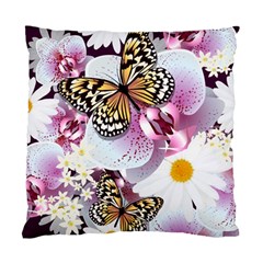 Butterflies With White And Purple Flowers  Standard Cushion Case (one Side)