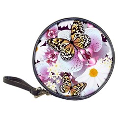 Butterflies With White And Purple Flowers  Classic 20-cd Wallets by Bigfootshirtshop