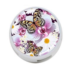 Butterflies With White And Purple Flowers  4-port Usb Hub (one Side) by Bigfootshirtshop