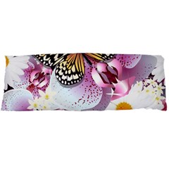 Butterflies With White And Purple Flowers  Body Pillow Case Dakimakura (two Sides) by Bigfootshirtshop