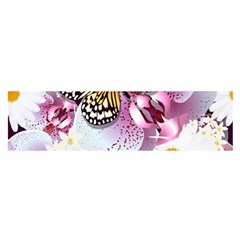 Butterflies With White And Purple Flowers  Satin Scarf (oblong) by Bigfootshirtshop