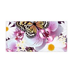 Butterflies With White And Purple Flowers  Yoga Headband by Bigfootshirtshop