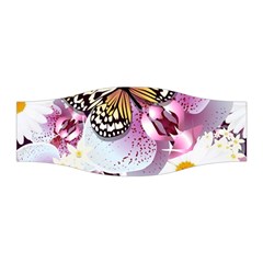 Butterflies With White And Purple Flowers  Stretchable Headband by Bigfootshirtshop