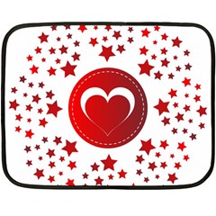 Monogram Heart Pattern Love Red Fleece Blanket (mini) by Celenk