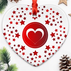 Monogram Heart Pattern Love Red Heart Ornament (two Sides) by Celenk