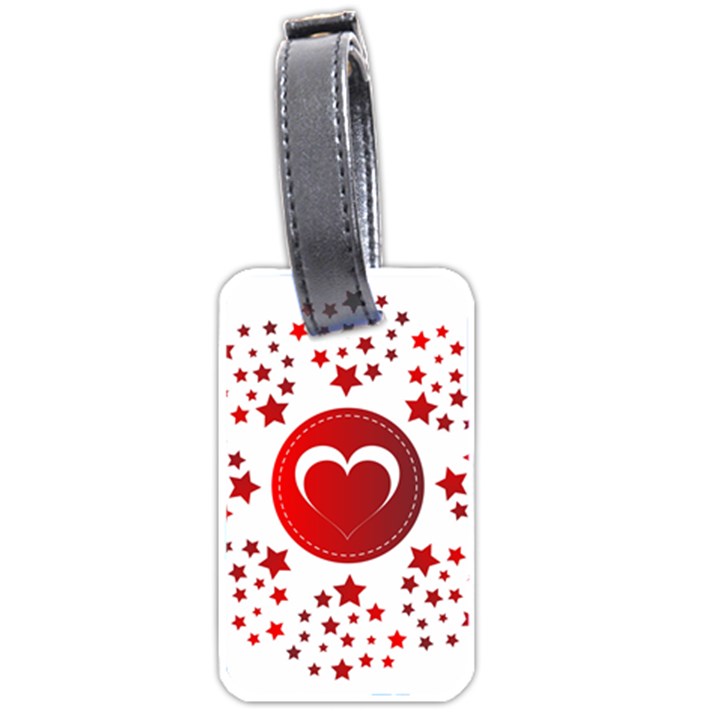 Monogram Heart Pattern Love Red Luggage Tags (One Side) 