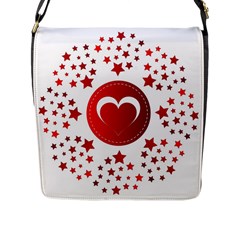 Monogram Heart Pattern Love Red Flap Messenger Bag (l) 