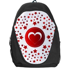 Monogram Heart Pattern Love Red Backpack Bag by Celenk