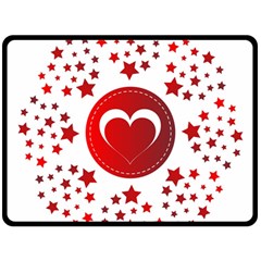 Monogram Heart Pattern Love Red Double Sided Fleece Blanket (large)  by Celenk