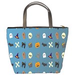 Halloween Cats Pumpkin Pattern Bat Bucket Bags Back