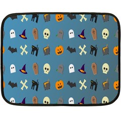 Halloween Cats Pumpkin Pattern Bat Fleece Blanket (mini) by Celenk