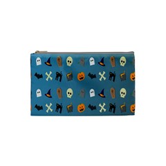 Halloween Cats Pumpkin Pattern Bat Cosmetic Bag (small)  by Celenk