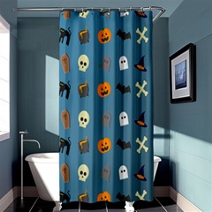 Halloween Cats Pumpkin Pattern Bat Shower Curtain 36  X 72  (stall)  by Celenk