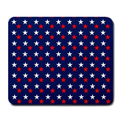 Patriotic Red White Blue Stars Blue Background Large Mousepads by Celenk