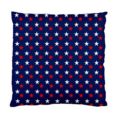 Patriotic Red White Blue Stars Blue Background Standard Cushion Case (two Sides) by Celenk