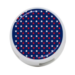 Patriotic Red White Blue Stars Blue Background 4-port Usb Hub (two Sides)  by Celenk