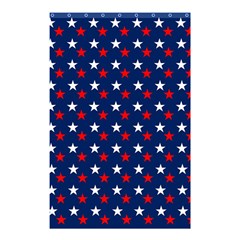 Patriotic Red White Blue Stars Blue Background Shower Curtain 48  X 72  (small)  by Celenk