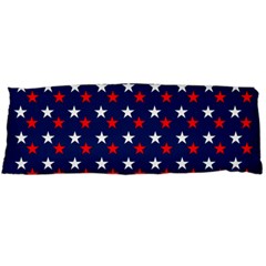 Patriotic Red White Blue Stars Blue Background Body Pillow Case (dakimakura) by Celenk