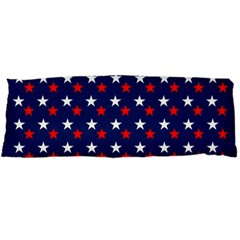 Patriotic Red White Blue Stars Blue Background Body Pillow Case Dakimakura (two Sides) by Celenk