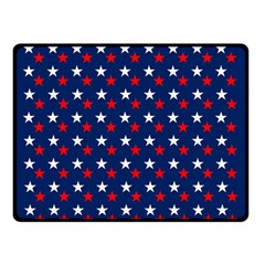 Patriotic Red White Blue Stars Blue Background Double Sided Fleece Blanket (small)  by Celenk