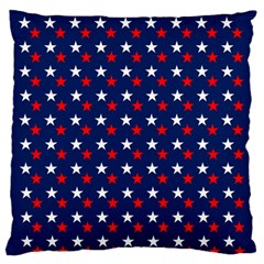 Patriotic Red White Blue Stars Blue Background Standard Flano Cushion Case (one Side) by Celenk