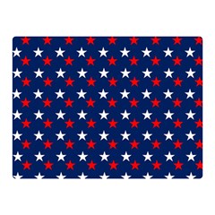 Patriotic Red White Blue Stars Blue Background Double Sided Flano Blanket (mini)  by Celenk