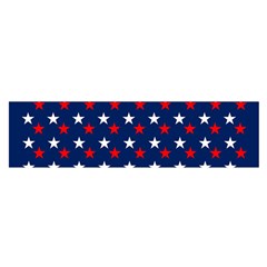 Patriotic Red White Blue Stars Blue Background Satin Scarf (oblong) by Celenk