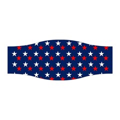 Patriotic Red White Blue Stars Blue Background Stretchable Headband by Celenk