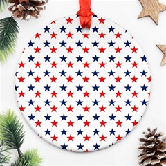 Patriotic Red White Blue Stars Usa Ornament (round) by Celenk