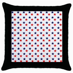 Patriotic Red White Blue Stars Usa Throw Pillow Case (black) by Celenk