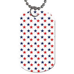 Patriotic Red White Blue Stars Usa Dog Tag (one Side) by Celenk