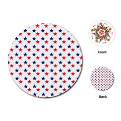 Patriotic Red White Blue Stars Usa Playing Cards (round)  by Celenk