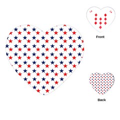 Patriotic Red White Blue Stars Usa Playing Cards (heart)  by Celenk