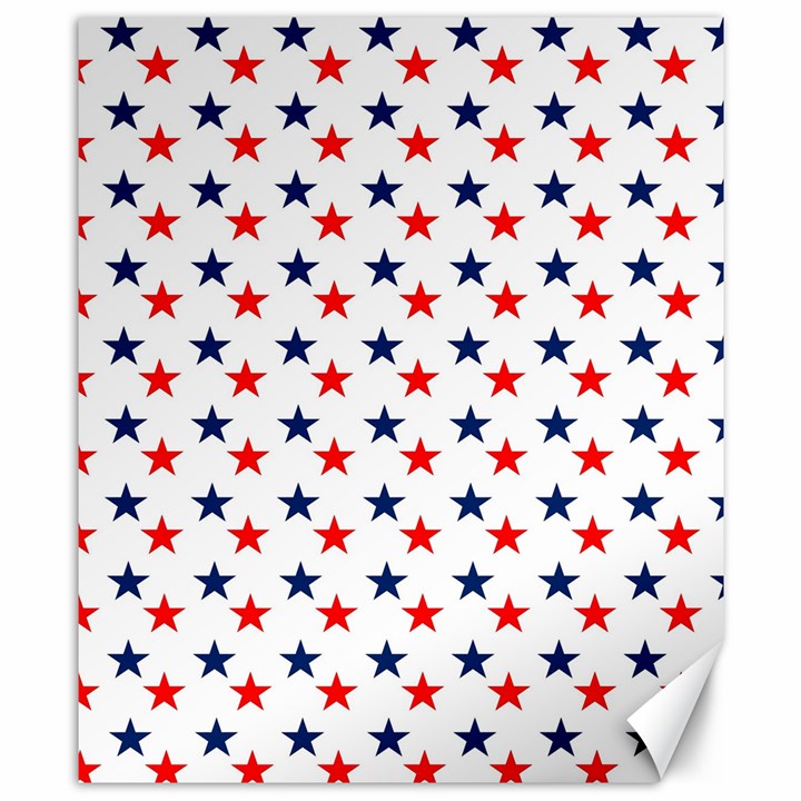 Patriotic Red White Blue Stars Usa Canvas 8  x 10 